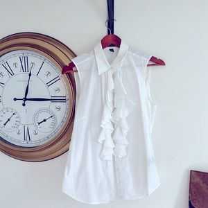 Ralph Lauren white Ruffle blouse